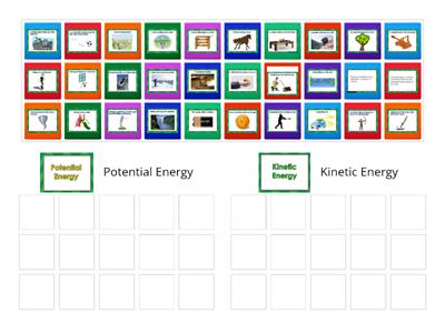 Kinetic Vs. Potential Card Sort