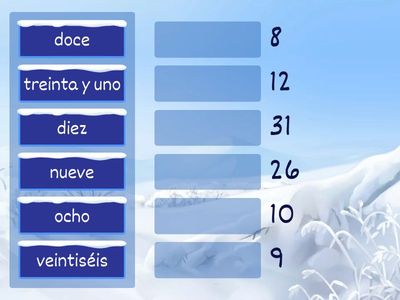 Spanish numbers 1 - 31