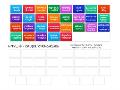 Rusça RKİ İgrushki i shkolnıye predmety ( OYUNCAKLAR I VE OKUL MALZEMELERI)