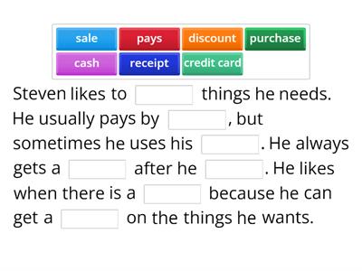 Purchase Habits (A1) Vocabulary