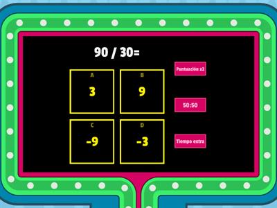 DIVISION CON NUMEROS ENTEROS 