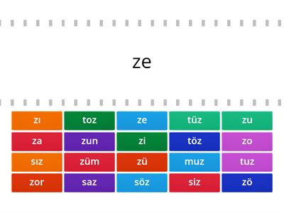 z-Z Sesi Hece Okuma Çalışması 1