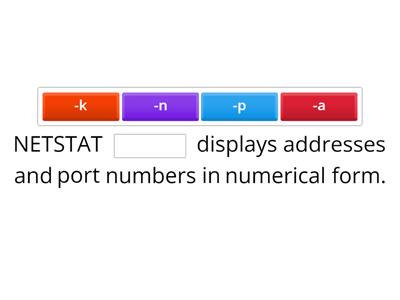 NETSTAT Flags