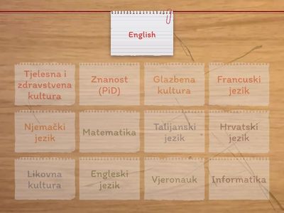 Unit 2, School can be fun - School subjects (Find the match)