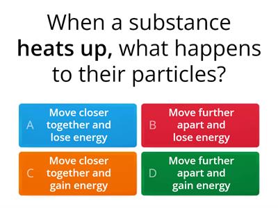 Solids, liquids, gases particle model quiz