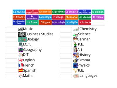  Spanish School Subjects