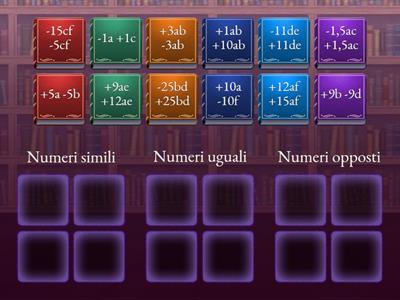 Monomi simili, uguali e oppsti