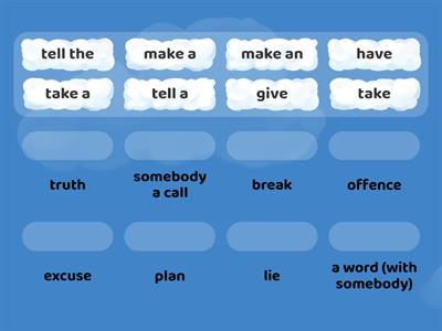 Solutions Pre 1C verb+noun collocations