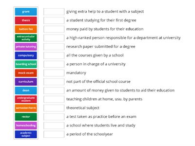 Education vocabulary