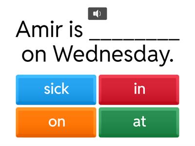 Amir gets sick + audio