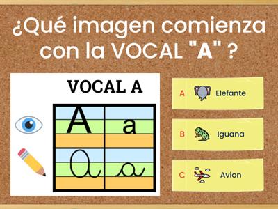 Quiz:  sonido vocálico inicial "A-a"