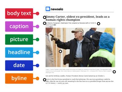 Parts of a newspaper article