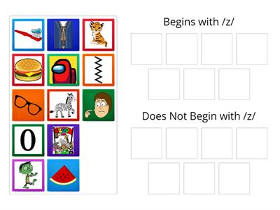 Beginning Sound /z/ Sort