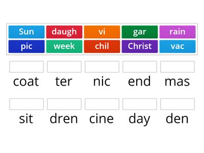 Match up 2 syllable words