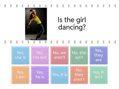 Present Continuous. Short answers