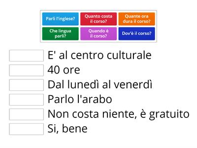 Collega le domande alle risposte