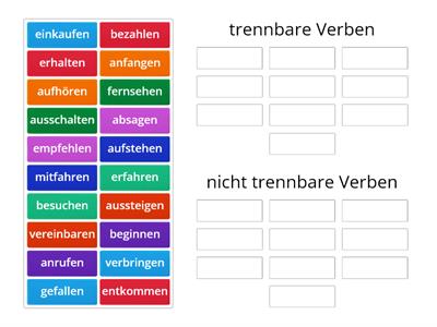 trennbar/nicht trennbar