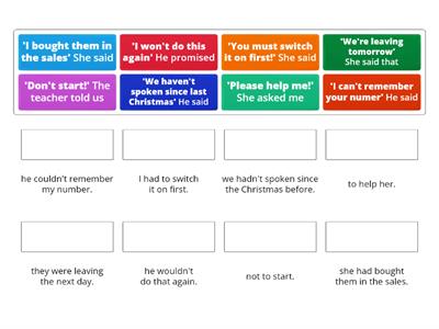 Reported Speech Match Up