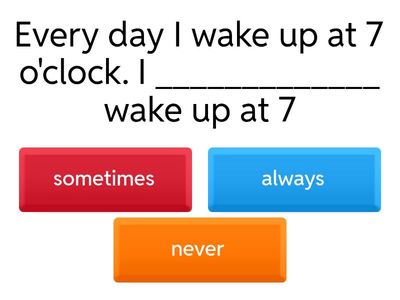 Present simple time expressions practice