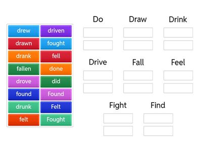 Irregular verbs d,e,f