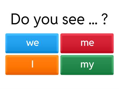 Pronouns (subject, object, possessive)