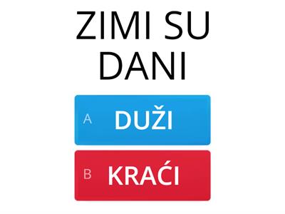 Vrijeme, biljke i životinje zimi - ponavljanje