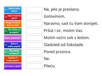 U restoranu - pitanja i odgovori