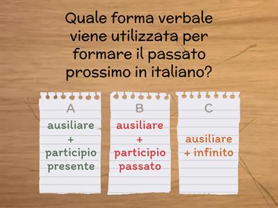 Passato prossimo quiz 
