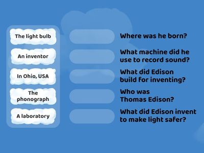 Matching game –THOMAS EDISON