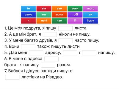 Займенники в давальному відмінку (Крок 2. Модуль 3)