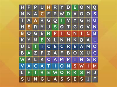 summer word search