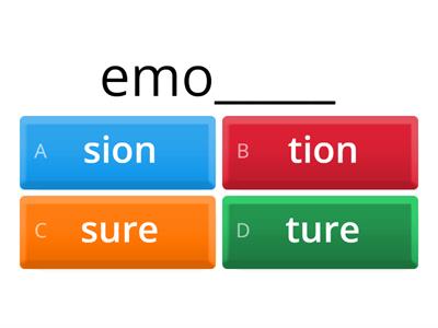 Make Words with tion, sion, ture, sure