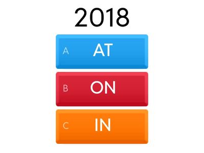 prepositions of time - IN, ON, At