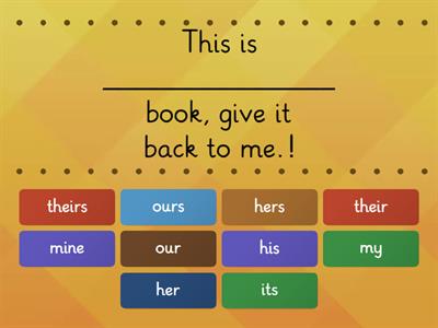 Possessive adjectives VS possessive pronouns