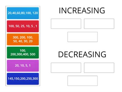 MATH - INCREASING AND DECREASING 