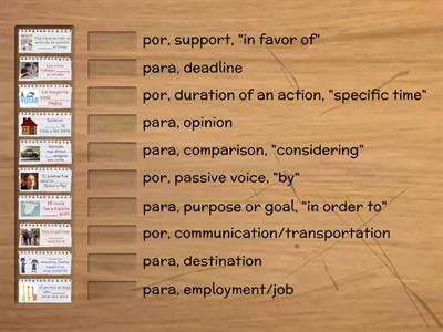 A3 3.1 Por vs Para - Matching Rules and Examples