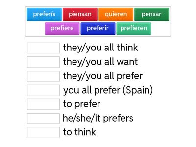 Pensar, Querer, Preferir