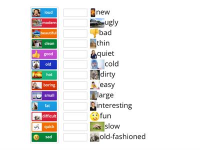 Adjectives - opposites 