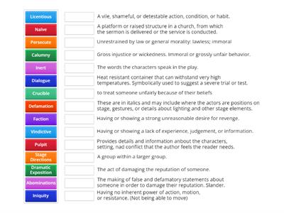 The Crucible - Act 1 Vocab