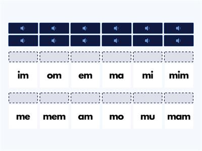 Identificación de sílabas. Letra M.