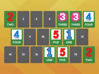 memory NUMBERS 1 TO 10