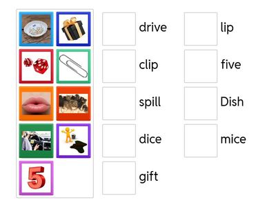 Word sort 8- pictures- long/short i