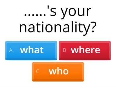  Quiz  6e countries and nationalities