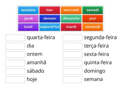 Portugais/Frances - Dias da Semana/Jours de la semaine