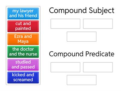 Compound Subjects and Predicates Sort