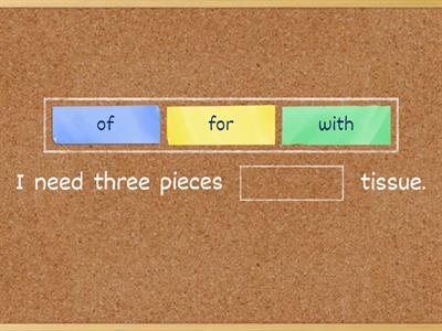 Prepositions with Special Uses-of,for,with,except etc. 1