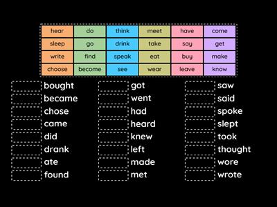 Irregular verbs