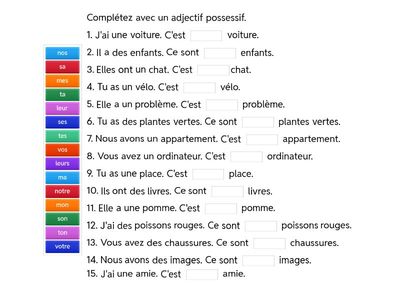 AGA Les adjectifs possessifs 