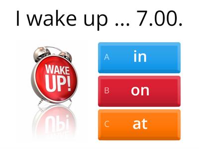 IM1 prepositions of time - in, on, at