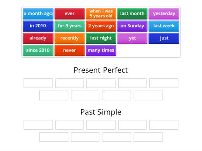 Present Perfect vs Past Simple SIGNAL WORDS
